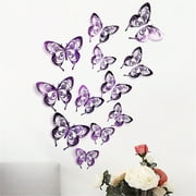 Clearance Under $10.00 Home Decor 3D Color Stereo Butterfly Personality Creative Living Room Bedroom Wall Stickers Living Household Items PP